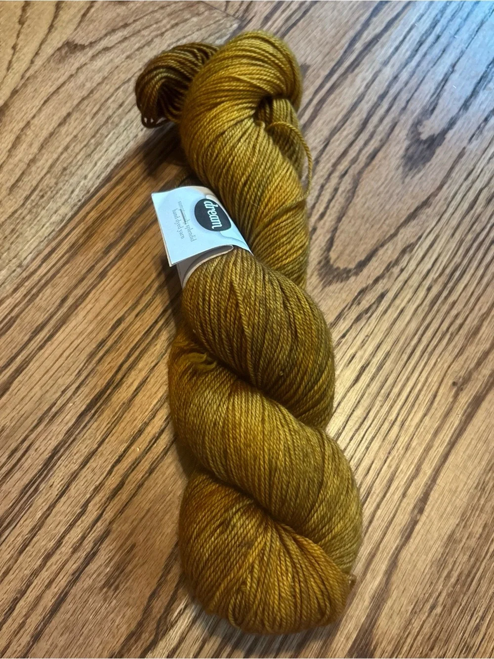 Dream in Color Smooshy Cashmere Yarn Mustard Gold Sock Fingering Tonal Knitting